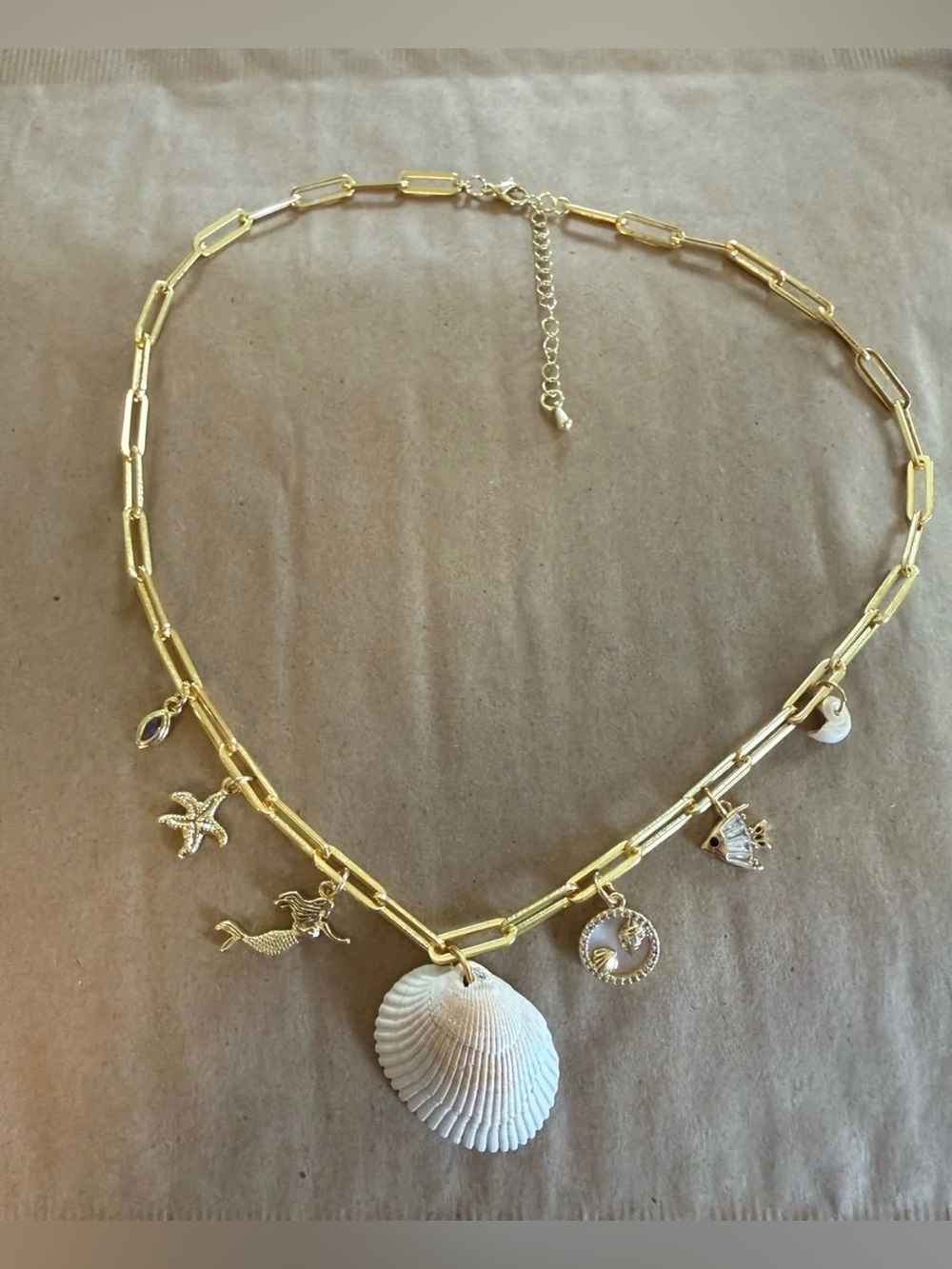 Shell Charm Necklace Handmade